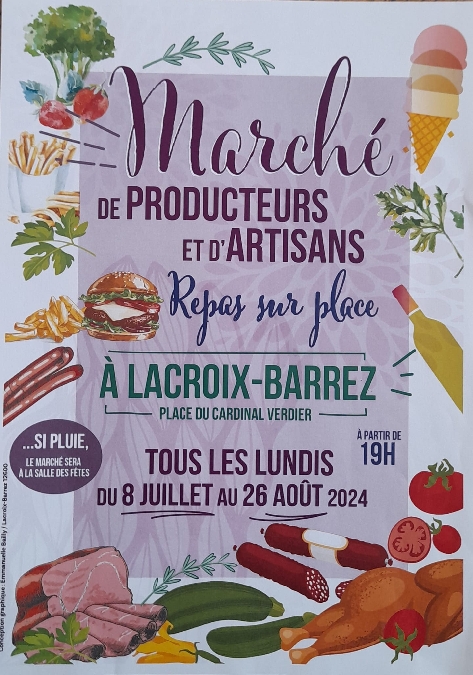 Marché de producteurs et artisans à Lacroix-Barrez