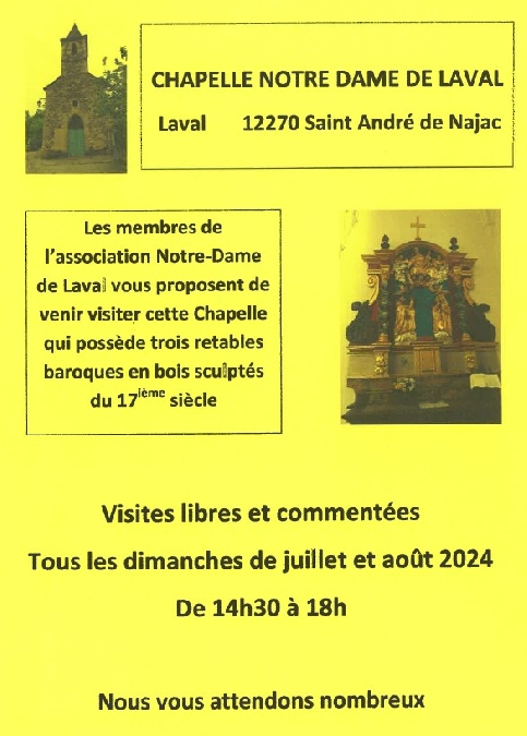 Visite de la chapelle Notre Dame de Laval