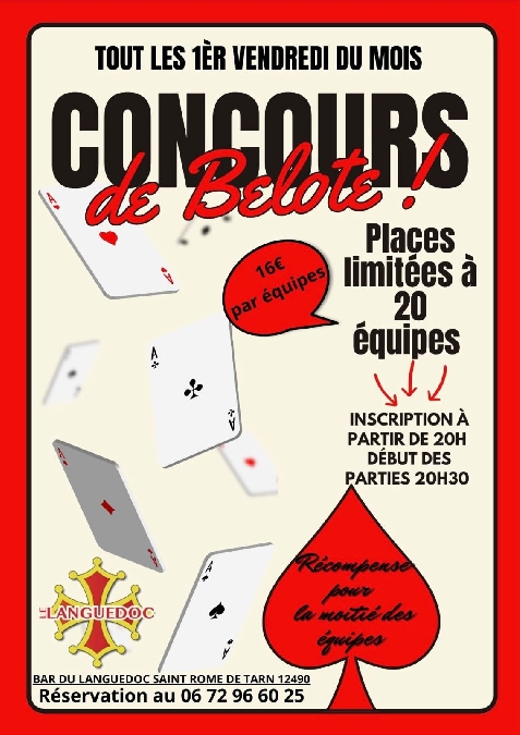 Concours de belote au bar le Languedoc