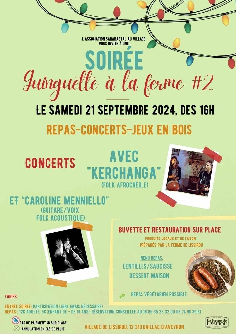 Soirée guinguette à la ferme de Lissirou Le 21 sept 2024