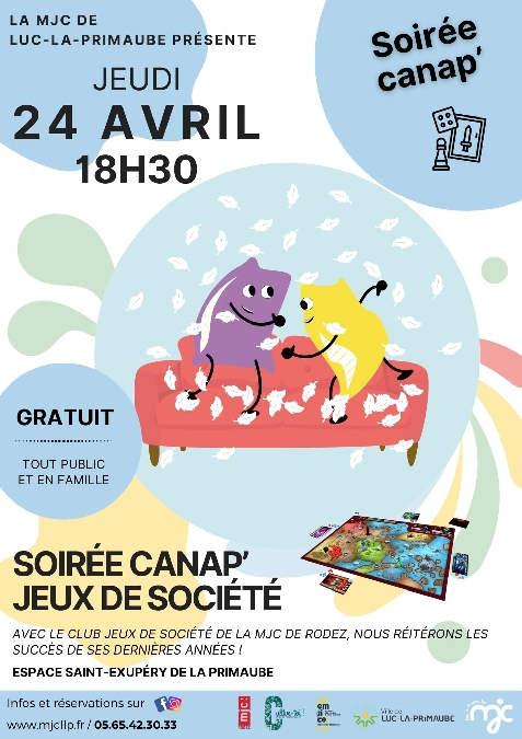 SOIRÉE CANAP' : Jeux de société