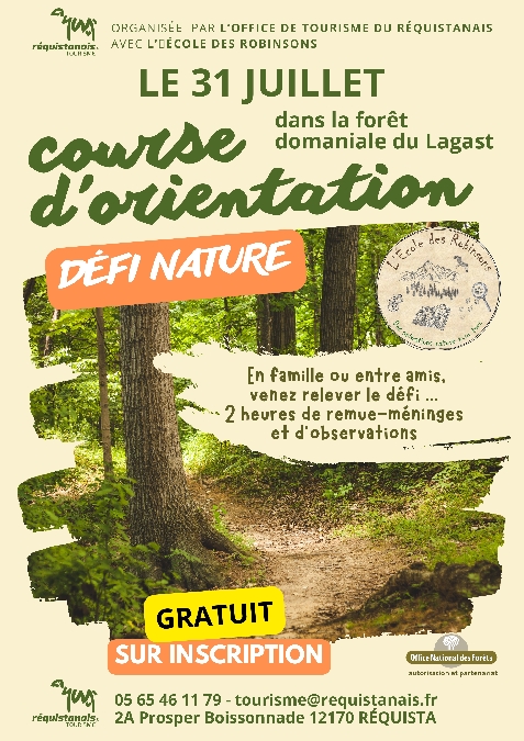 Course d'orientation dans la fôret Domaniale du Lagast sur le thème de la nature