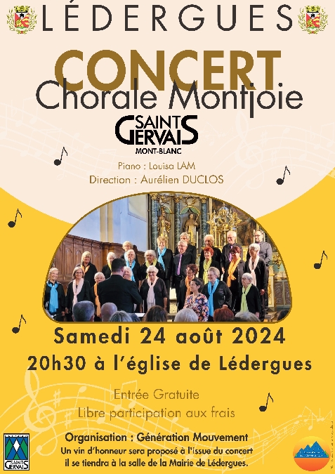 Concert de la chorale Montjoie à Lédergues