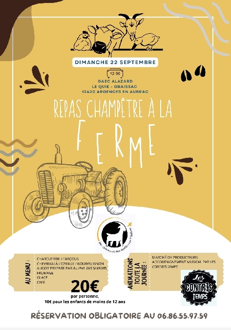 Repas champêtre à la ferme Le 22 sept 2024