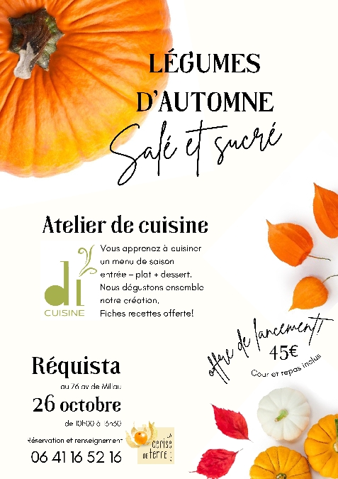 ATELIER DE CUISINE : légumes d'automne - salé & sucré