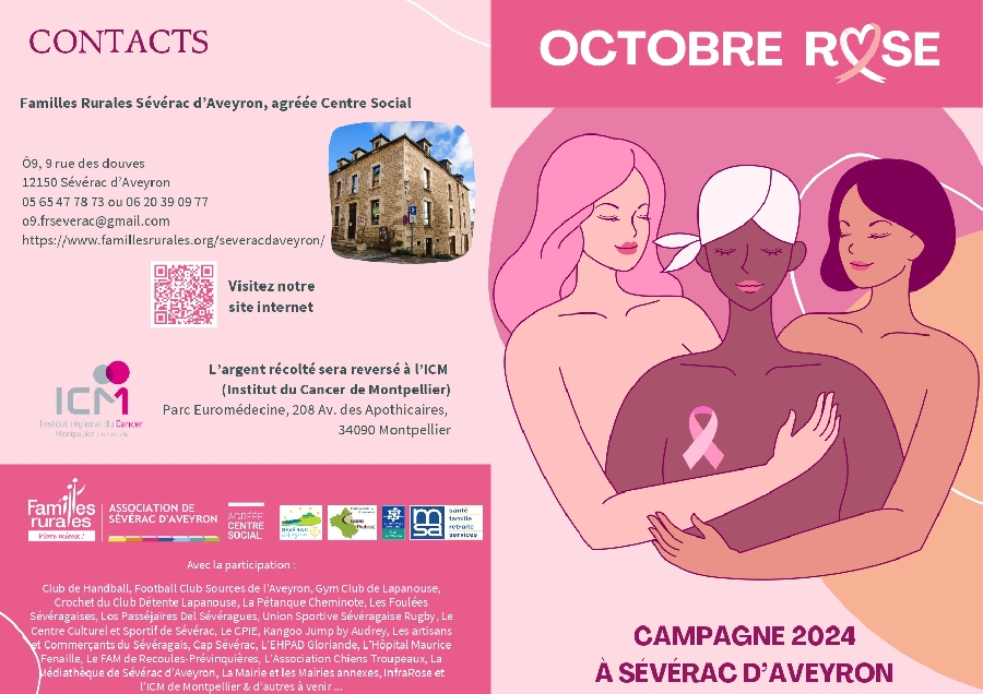 Octobre Rose à Sévérac-le-Château: vente de parapluies