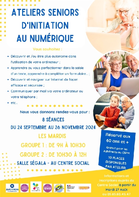 Ateliers numérique Du 15 oct au 26 nov 2024