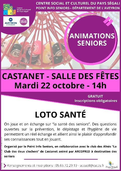 Animation pour les seniors : loto santé