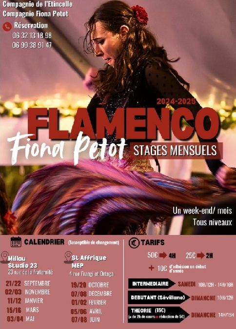 Stages de Flamenco Du 19/10/2024 au 8/6/2025