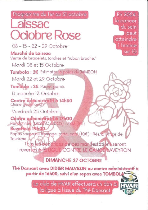 Octobre rose - Tombola à Laissac Du 22 au 29 oct 2024