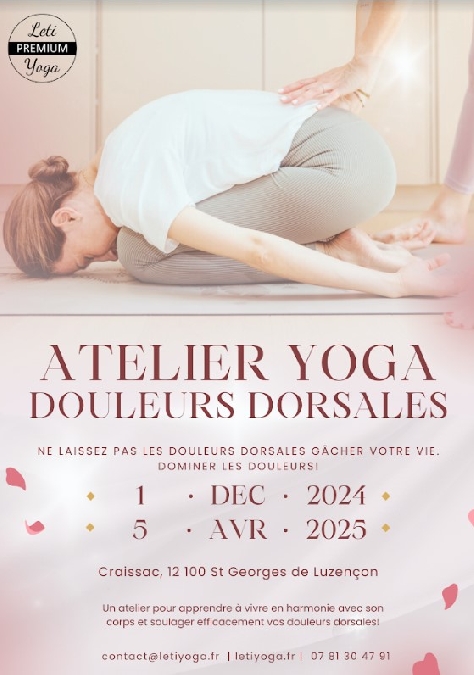 Atelier yoga douleurs dorsales - Leti Yoga Du 1/12/2024 au 5/4/2025