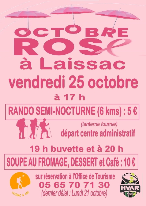 Octobre Rose - randonnée et repas à Laissac