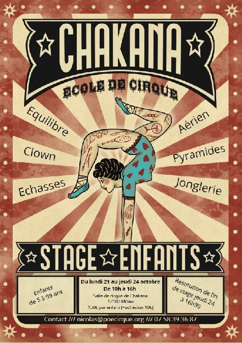 Stage de cirque enfants - Chakana Du 21 au 24 oct 2024