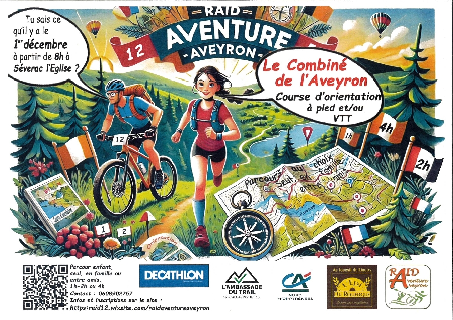 Le Combiné de l'Aveyron : course d'orientation à pied et/ou VTT à Sévérac l'Eglise